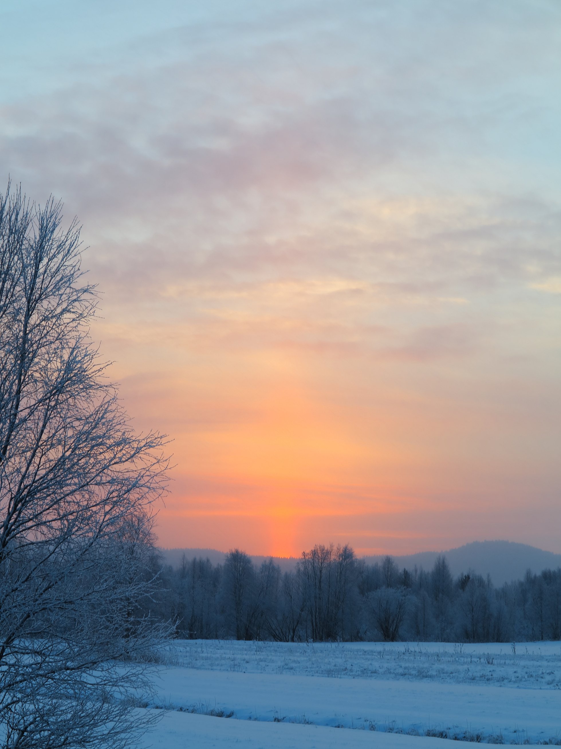 Midday on 23 December (winter solstice)